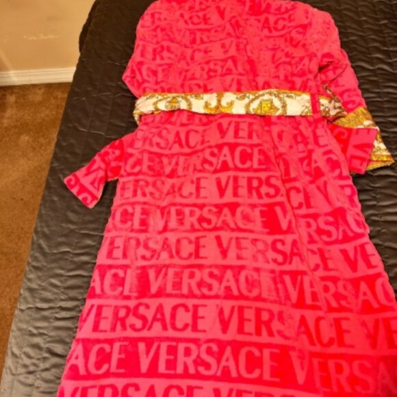 Versace Baroque Cotton pink Bathrobe - Picture 4 of 6